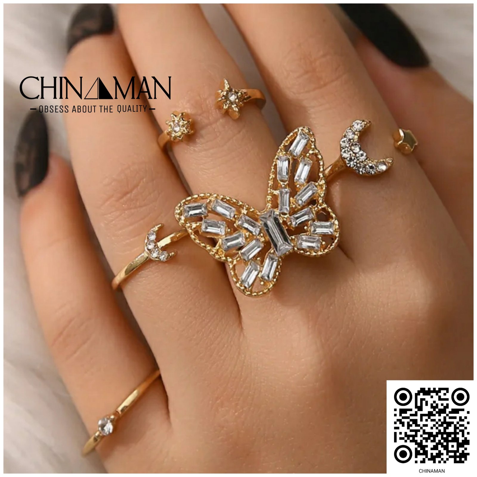 Jewels Galaxy Jewellery For Women Silver Plated Butterfly inspired Stone  Studded Cocktail Ring (SMNJG-RNGK-5198) : Amazon.in: Fashion
